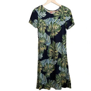 Hilo Hattie Women's HAWAIIN ORIGINAL Shift Dress Size S Blue Rayon Short Sleeves